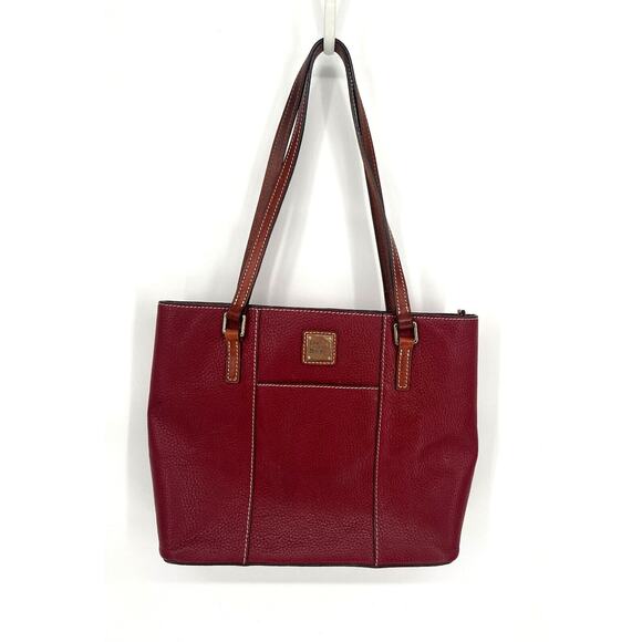 Dooney & Bourke Purse Shoulder Bag Red Burgundy Leather Quality Handbag - Picture 1 of 10
